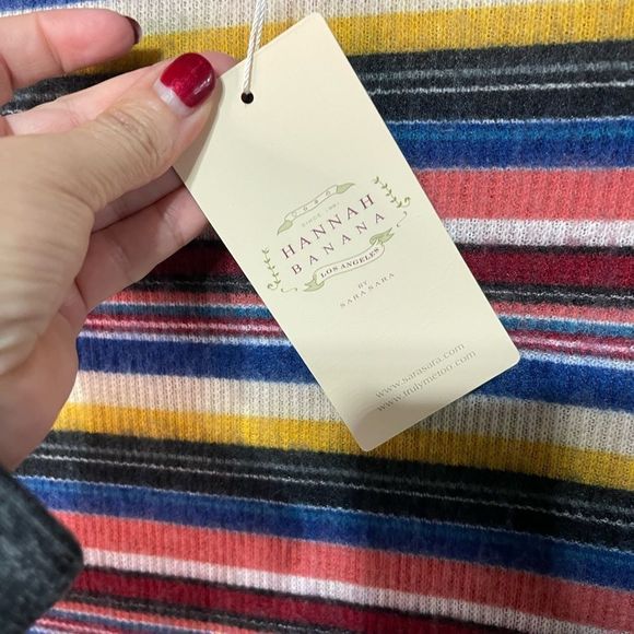 Hannah Banana NWT Striped Sweater Dress Flutter Sleeve Size 12 - Picture 7 of 17